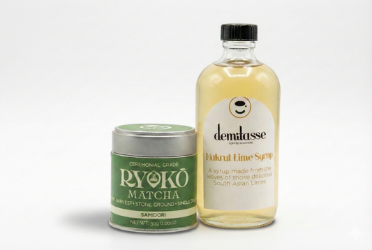 Makrut Lime Syrup + Ryokō Samidori Matcha